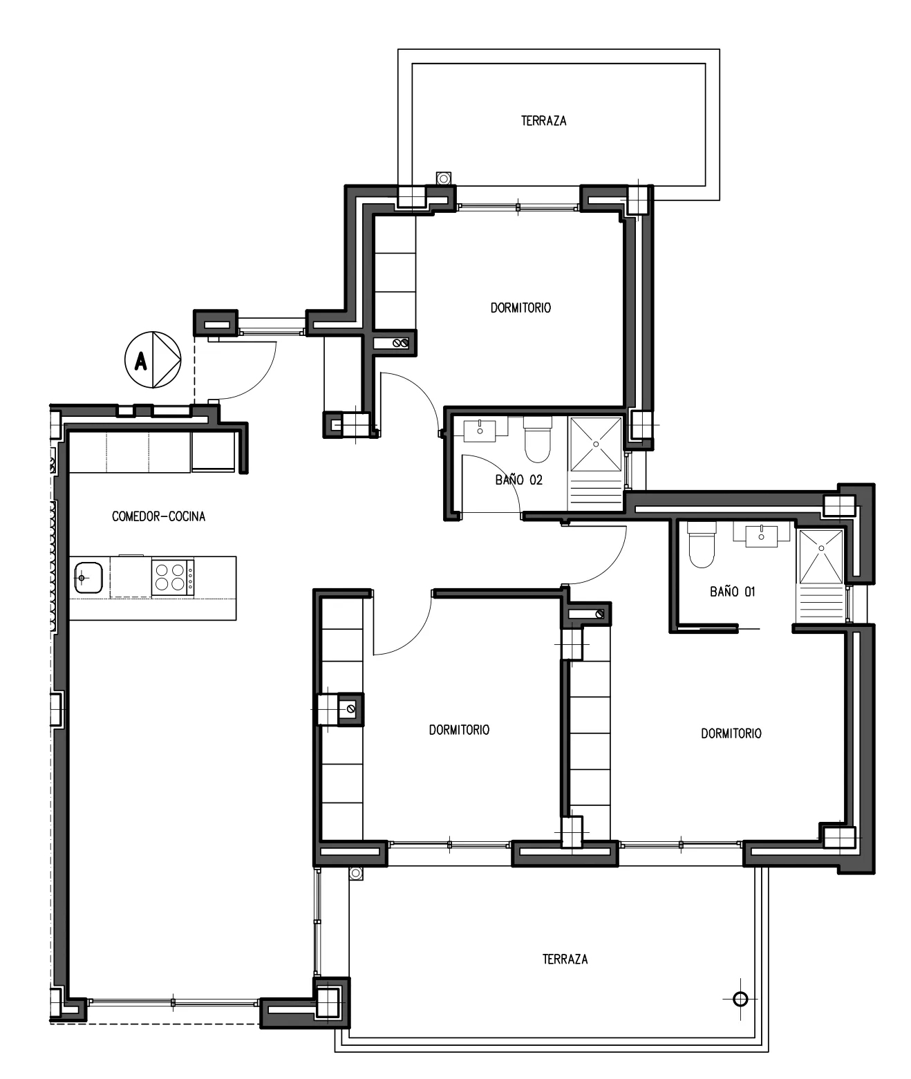 The original floor plan of Zenia Star, with Spanish room names